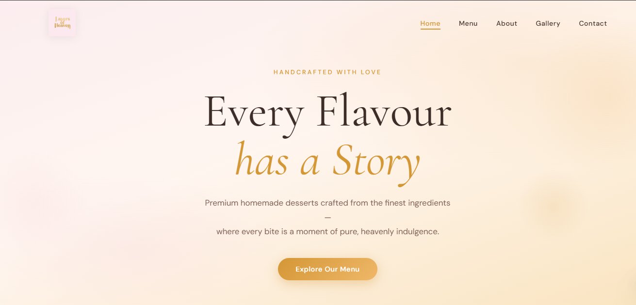 Layers of Heaven bakery website screenshot