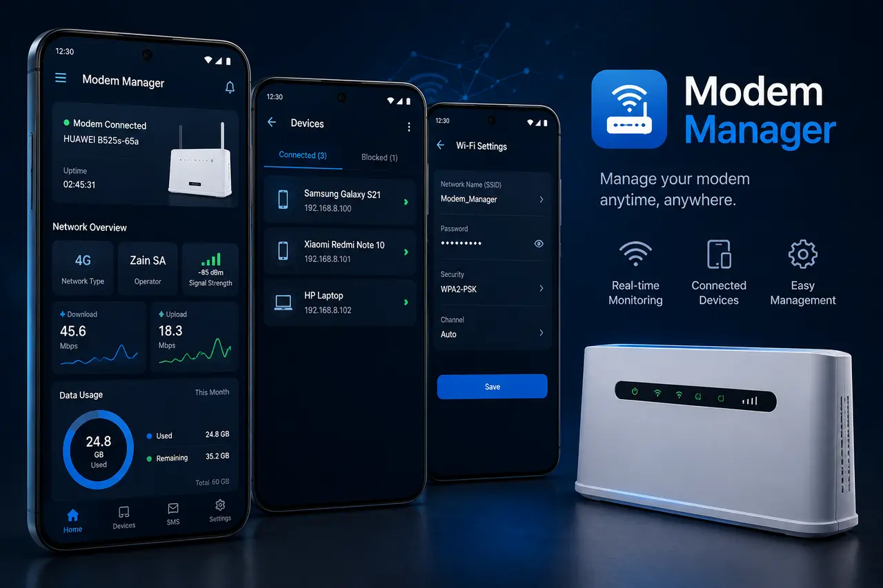 Modem Manager Android application interface